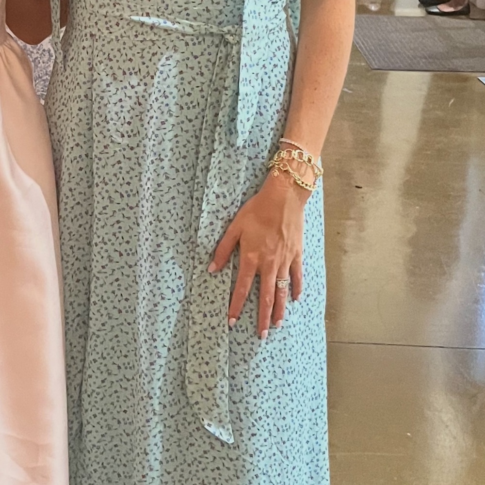 Show Me Your MuMu Green Sequin One Shoulder Midi Dress
